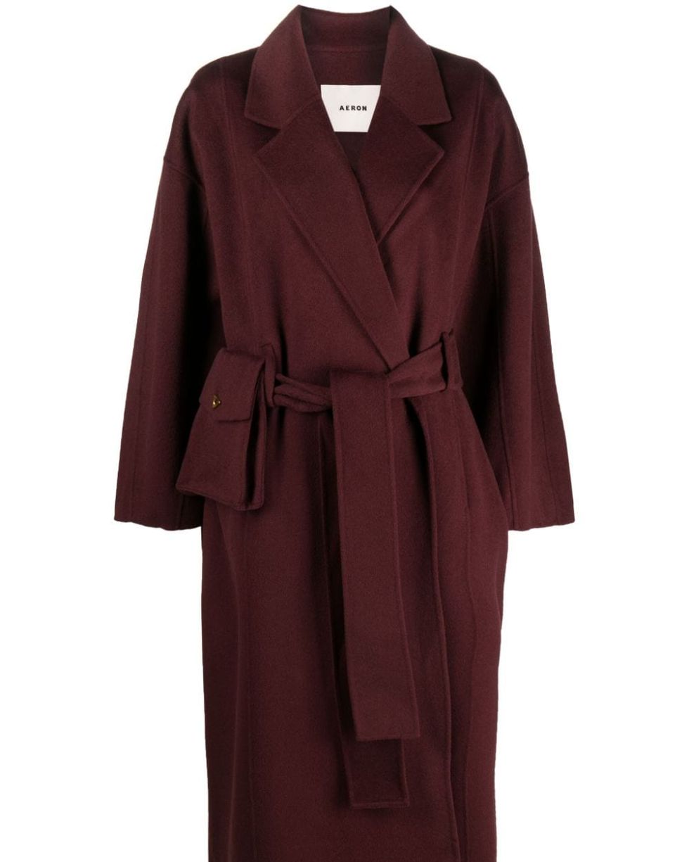 Wool-silk belted coat