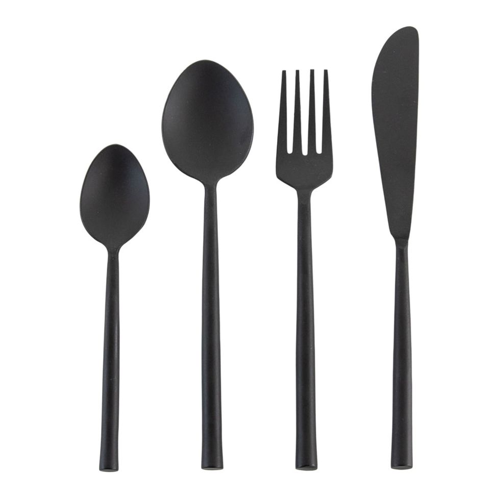 Matte Black 16 Piece Cutlery Set