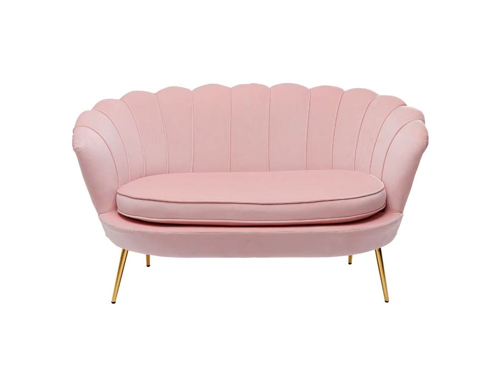 Sofá romántico rosa