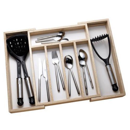 Harts of Stur Rubber Wood Expanding Cutlery Tray