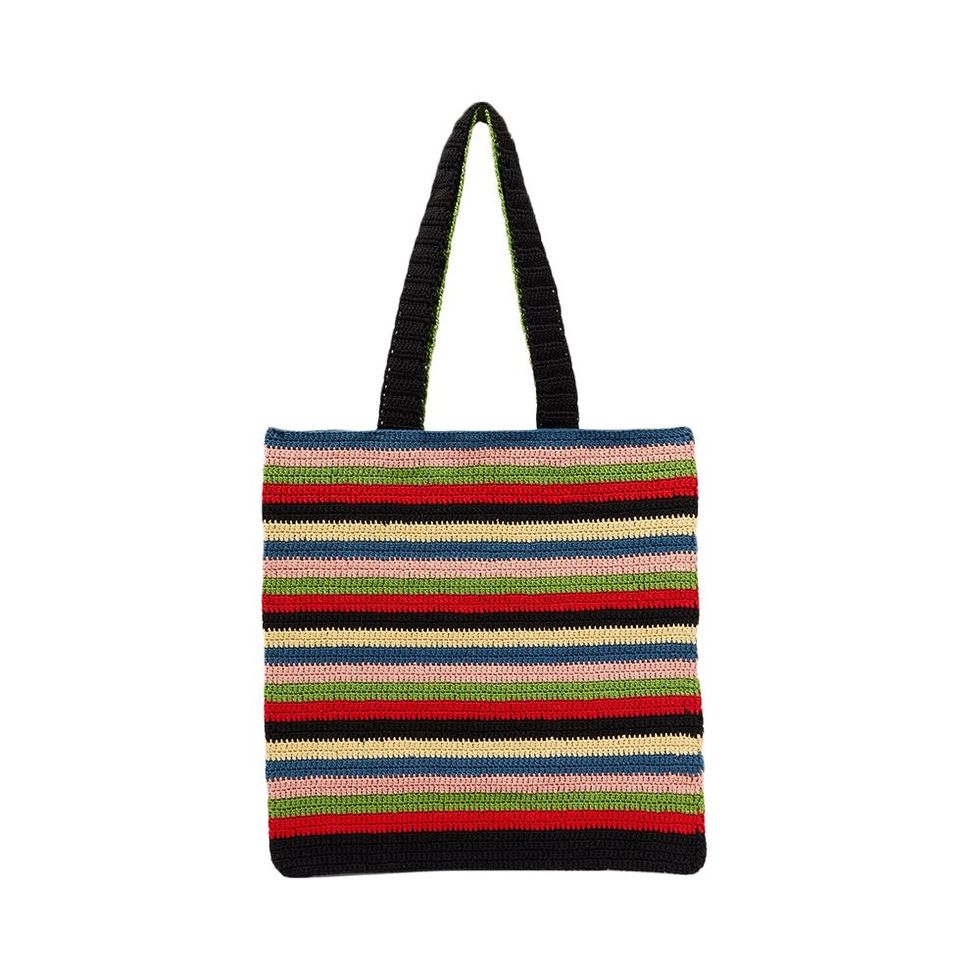 Village Stripe Crochet Tote Bag