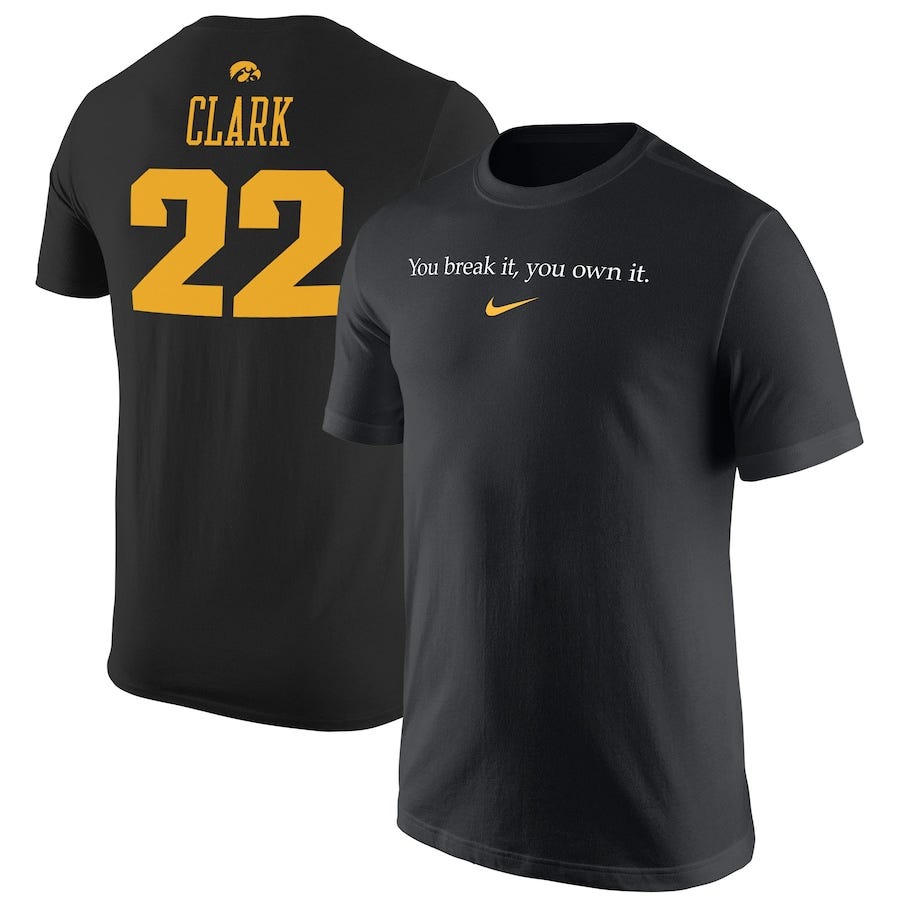 Caitlin Clark Iowa Hawkeyes Nike Unisex Record Breaking T-Shirt