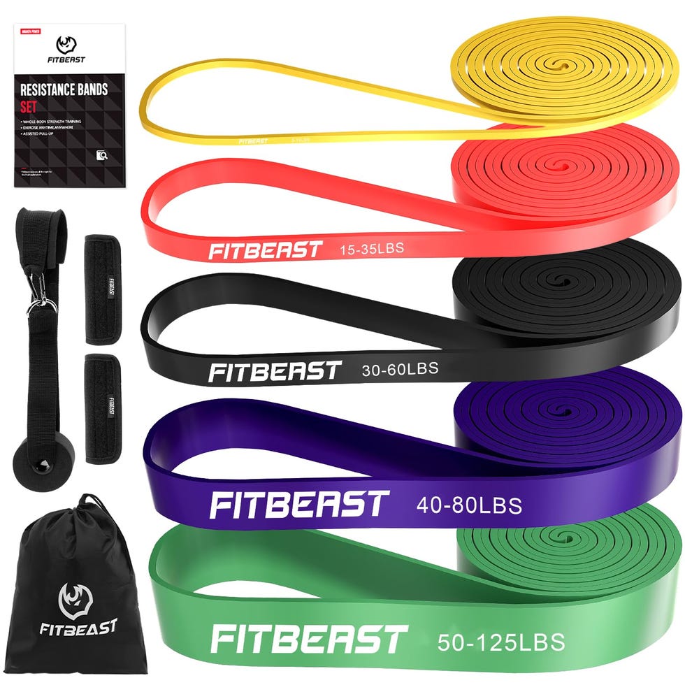 Bandas de resistencia para entrenamiento de fuerza en casa o en el gimnasio 