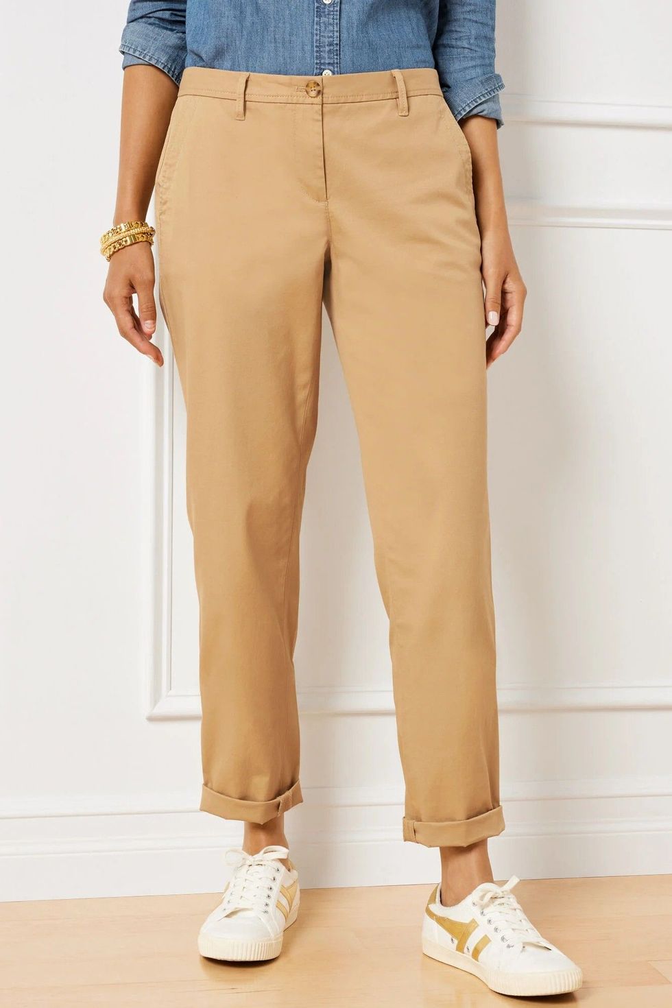 Talbot's Women's Flat Front Capri Pants Khaki Tan Size 12