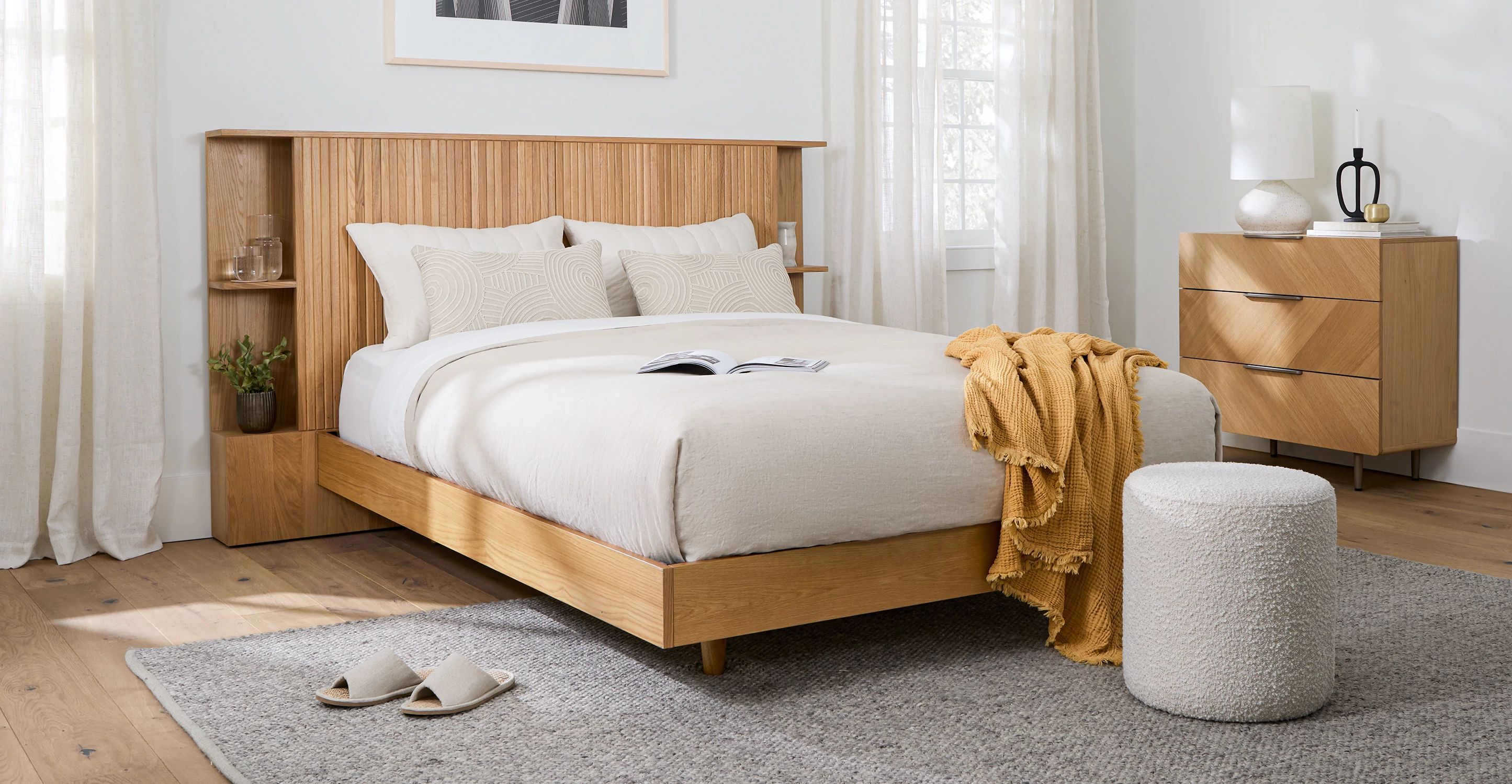 Basi oak queen store bed frame