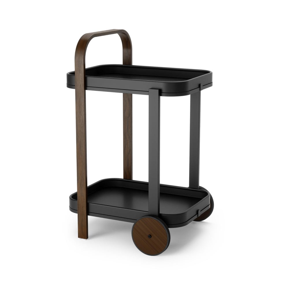 Trolley bar en madera de nogal
