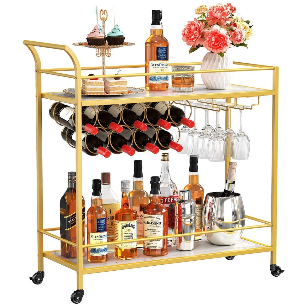 Carrito de bebidas con botellero