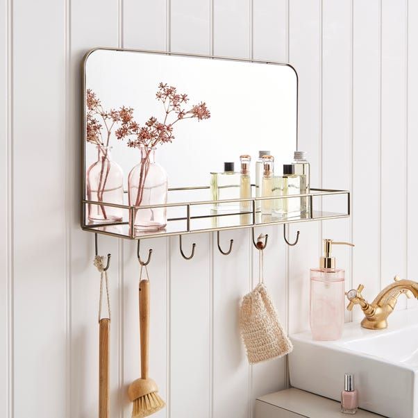 Dunelm Heart and Soul Rectangle Wall Mirror with Hooks