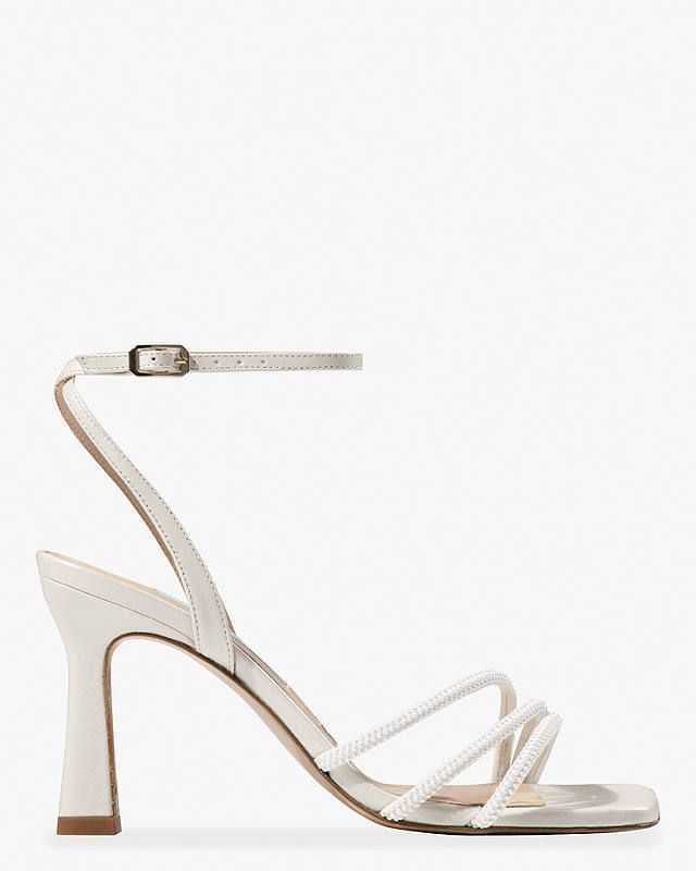 Nina pearl detail leather bridal shoes