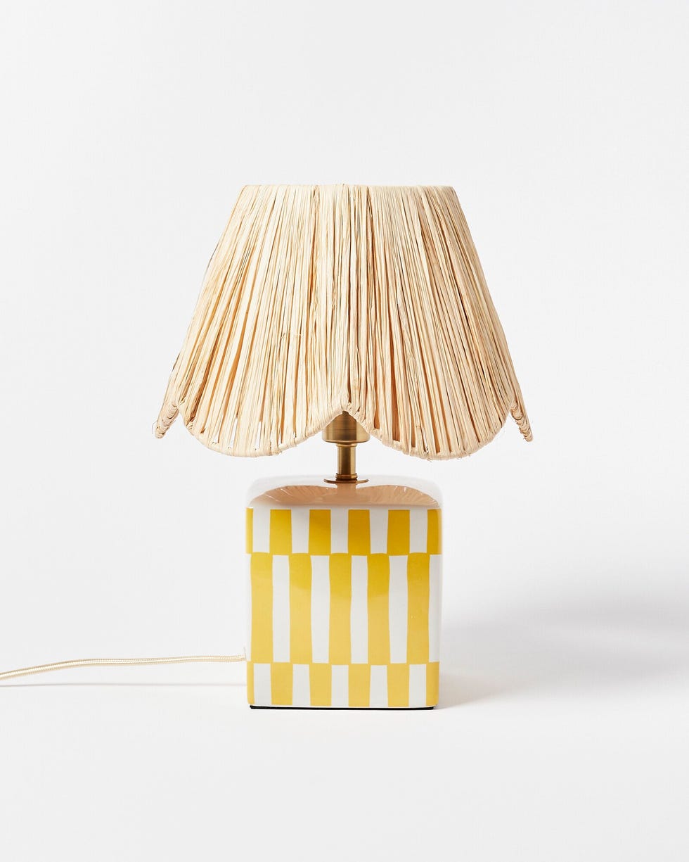 Ines Raffia & Ceramic Desk & Table Lamp