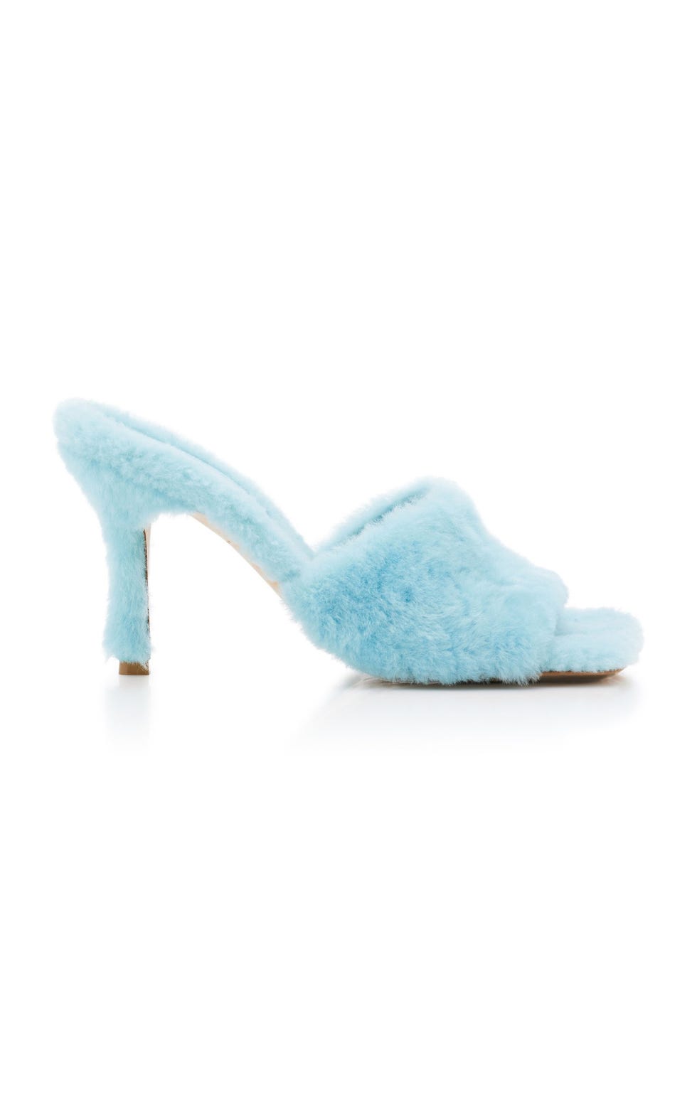 Stretch Fur Mule Sandals