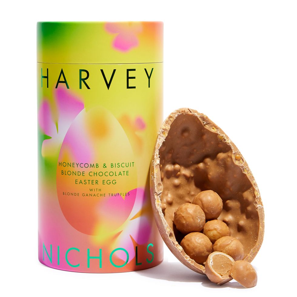 Harvey Nichols Blonde Chocolate Easter Egg with Biscuit Pieces and Honeycomb 300g