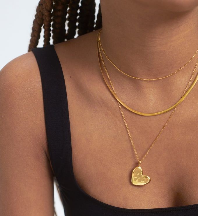Monica Vinader Heart Gemstone Padlock Fine Chain Necklace 41-46cm/16-18 |  eBay