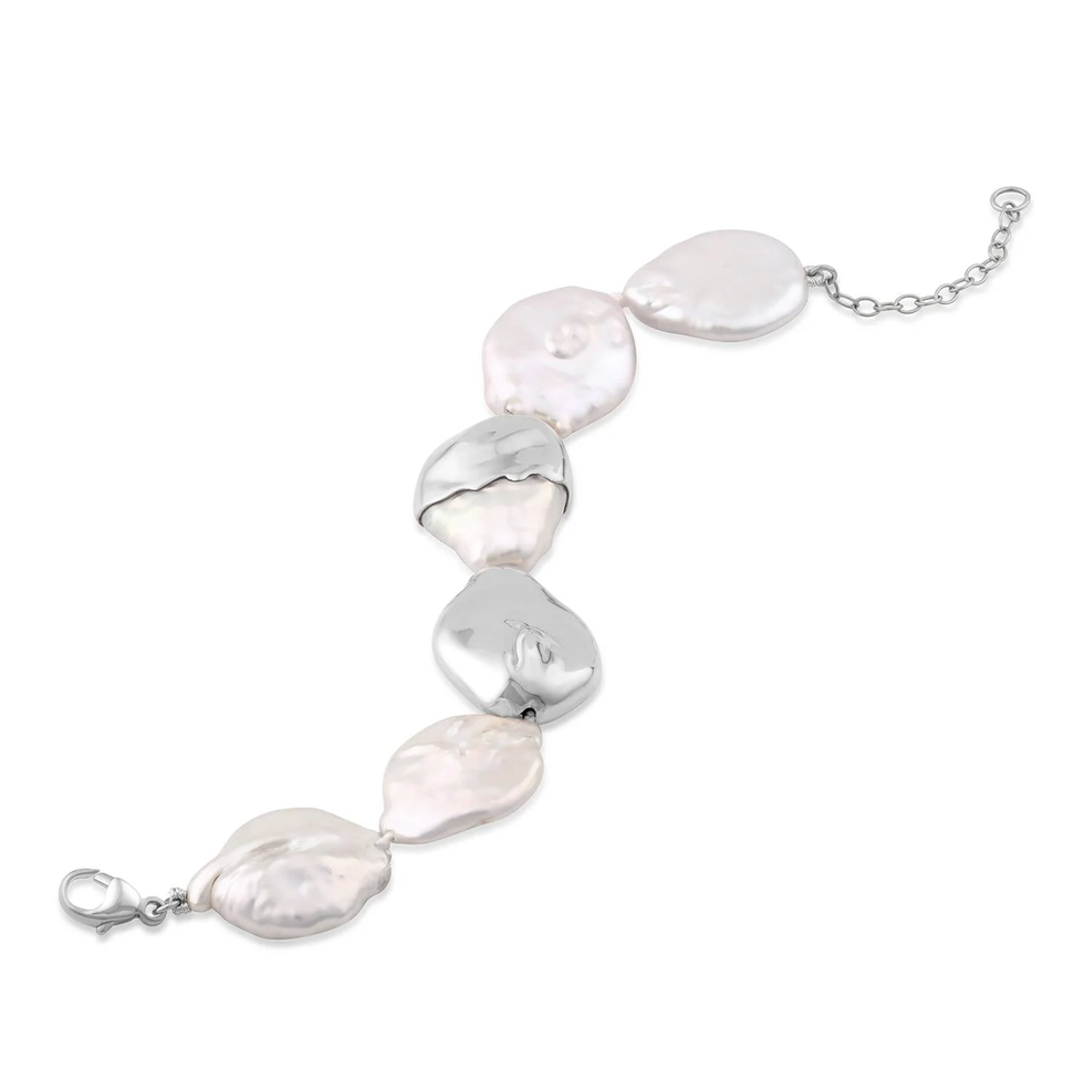 Gold-Dipped Baroque Pearl Bracelet
