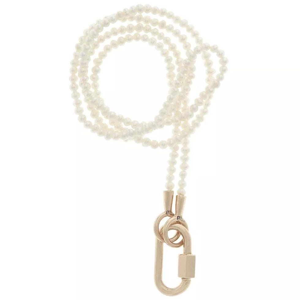 Gold Babylock on Itty-Bitty Seed Pearl Strand Necklace