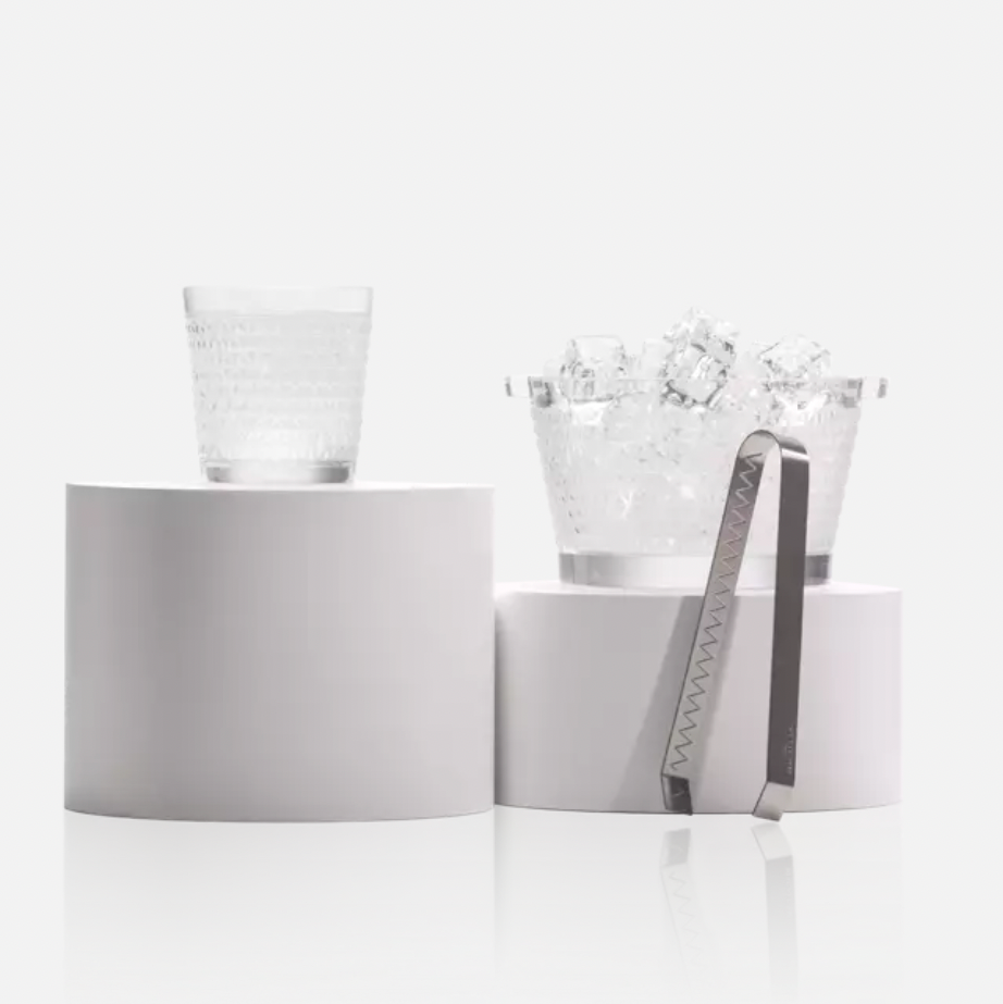 Lalique Ice Bucket And Tongs Lalique Ice Bucket And Tongs