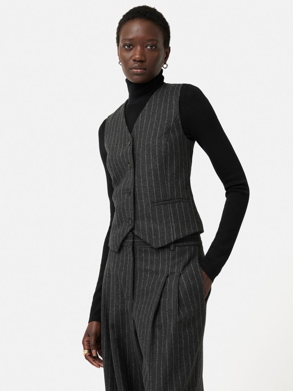 Italian Wool Tailored Pinstripe Waistcoat