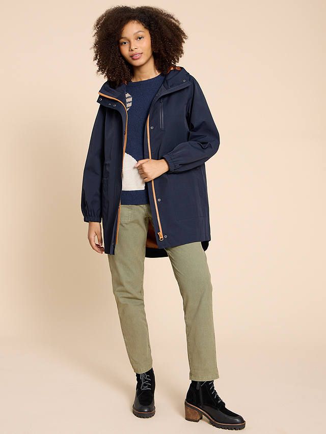 Womens navy cheap waterproof parka