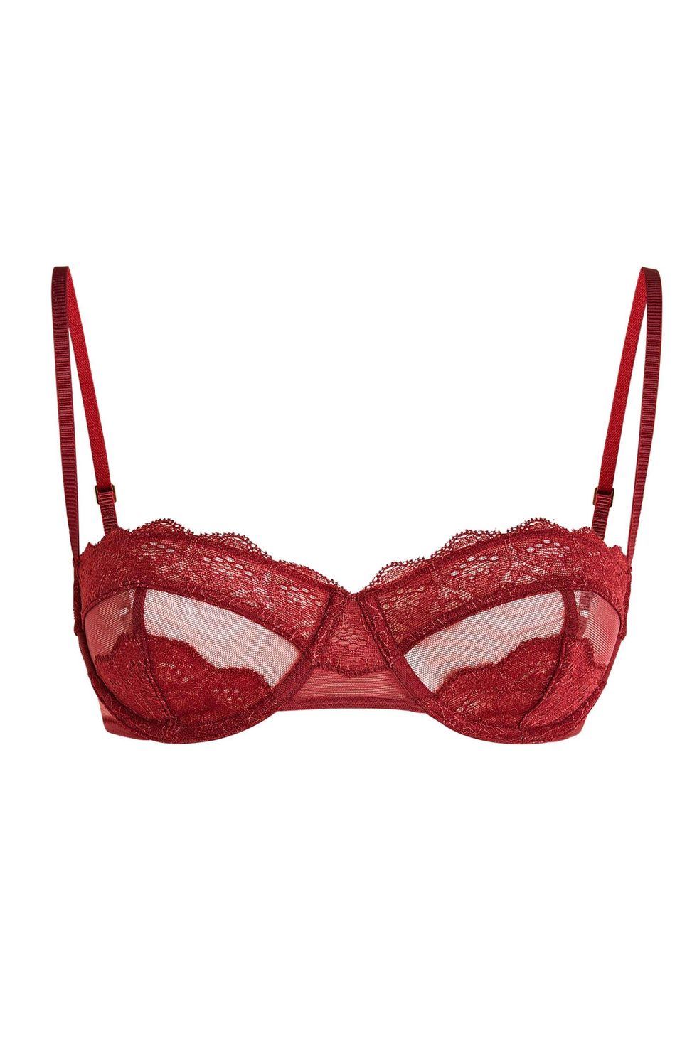 Underwear Woman Isolated. Close-up of a Luxurious Elegant Red Lacy