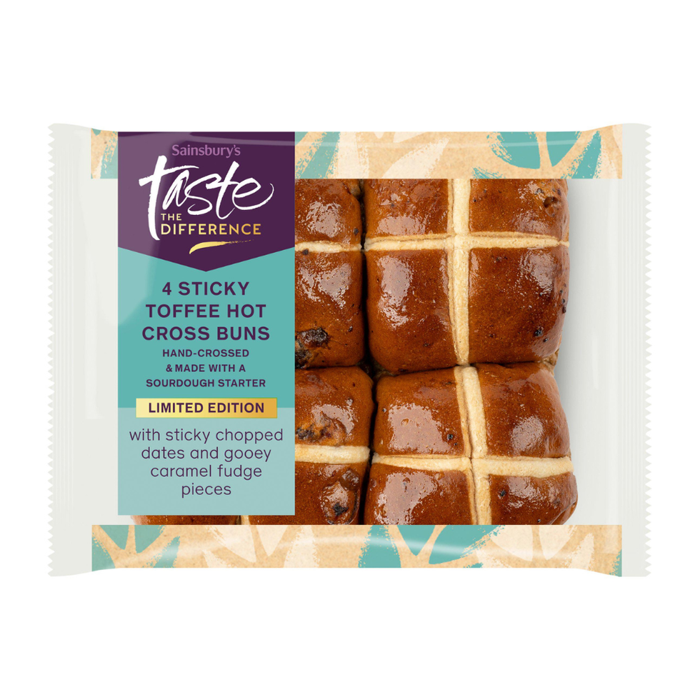 Sainsbury's Taste the Difference Sticky Toffee Hot Cross Buns