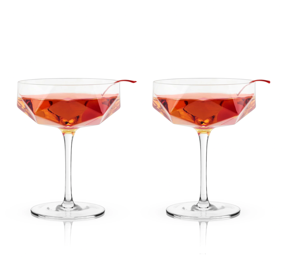 Seneca Faceted Coupe Glasses 