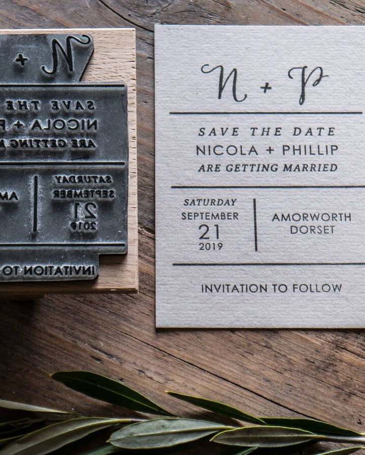 Minimalist Save The Date Wedding Stamp