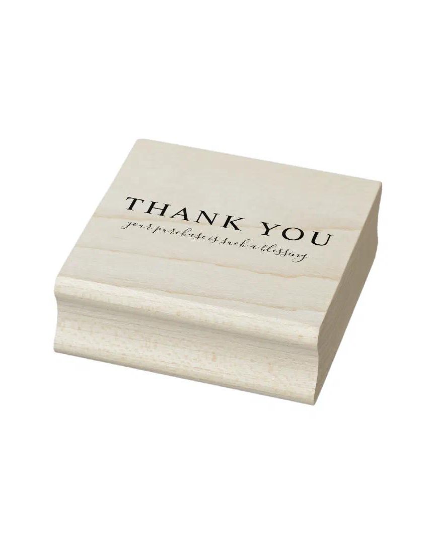 Custom Thank You Wooden Rubber Stamp