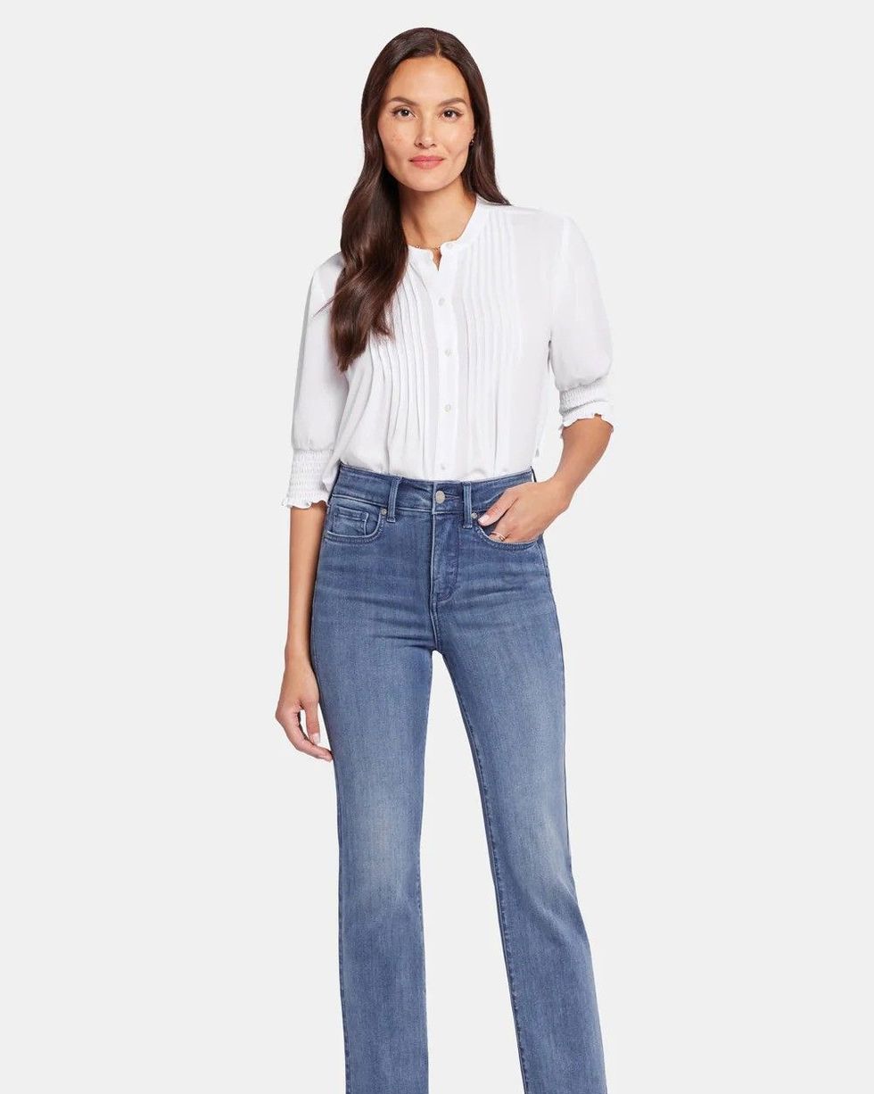 2021 Trendy Design Women's High Waist Stitching Flare Jeans