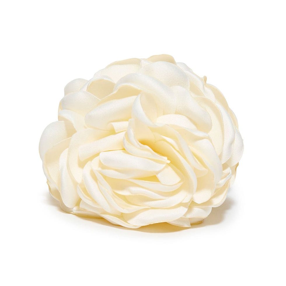 Ivory Peony Flower Claw Clip