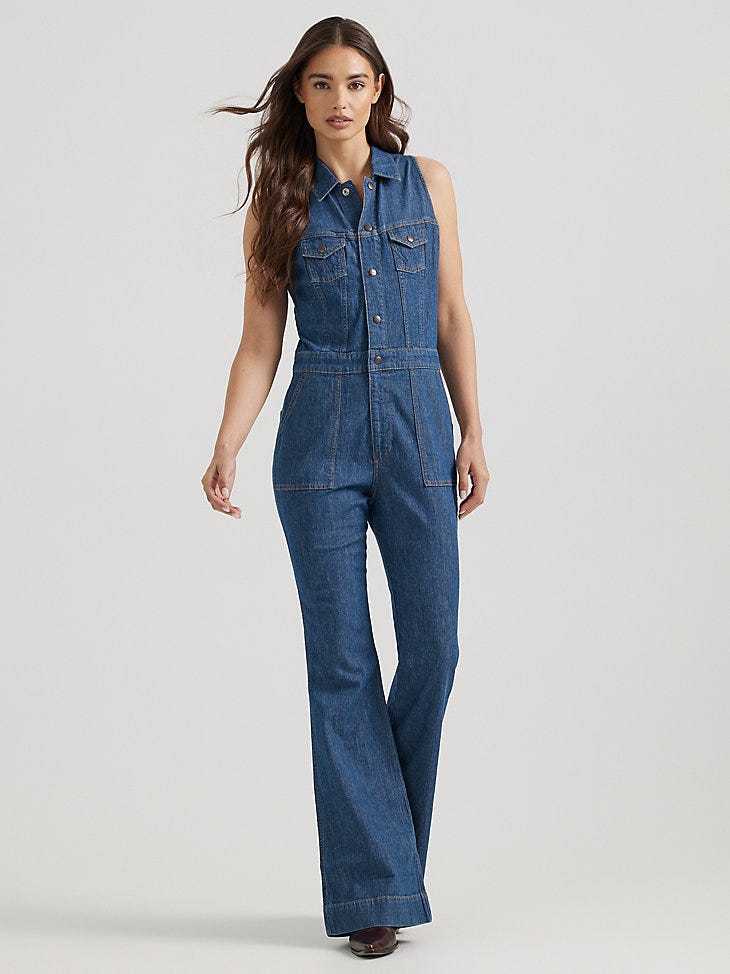 Women's Racerback Catsuit in Dark Denim