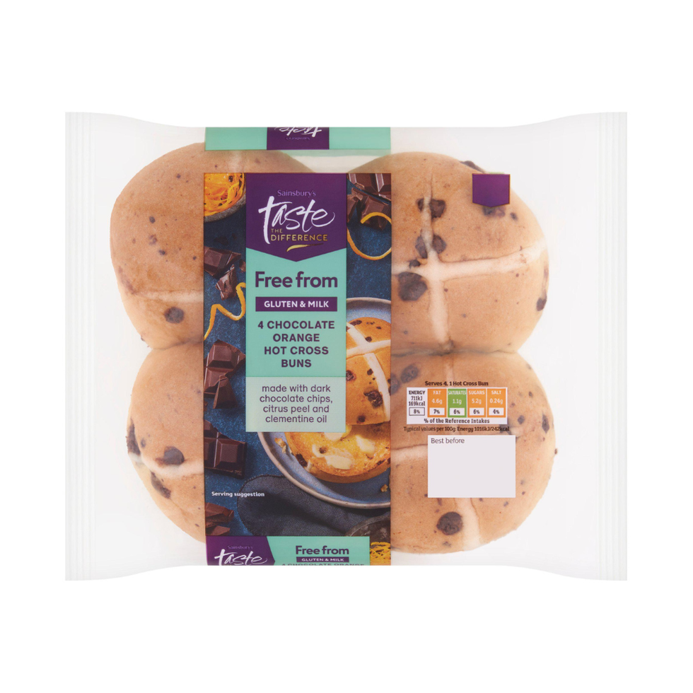 Sainsbury's Taste the Difference Free From Chocolate Orange Hot Cross Buns