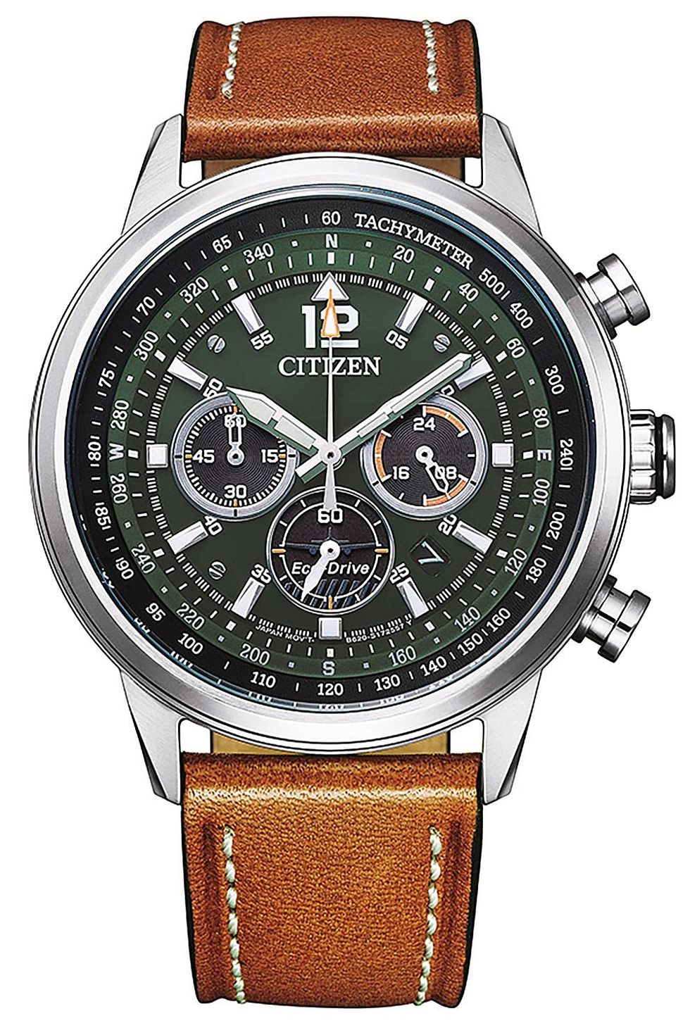 Aviator Eco-Drive watch with leather strap