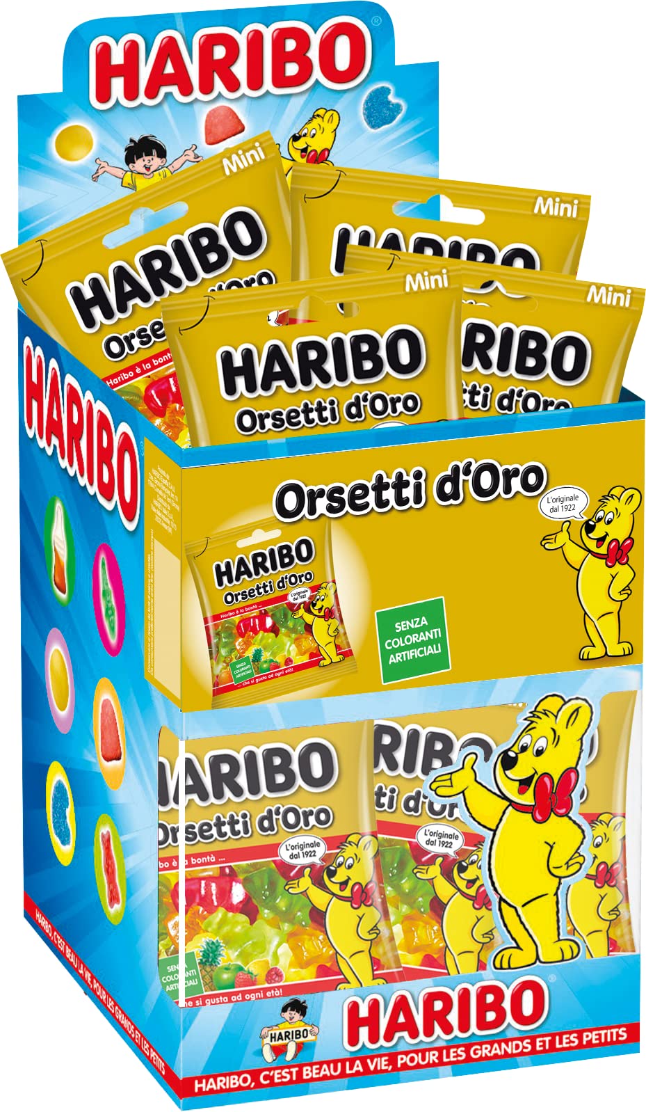 Haribo Mini Orsetti D'Oro, Caramelle Gommose, Gusto Frutta, Ideali Per Feste - 30 Bustine Da 40gr [1200gr]