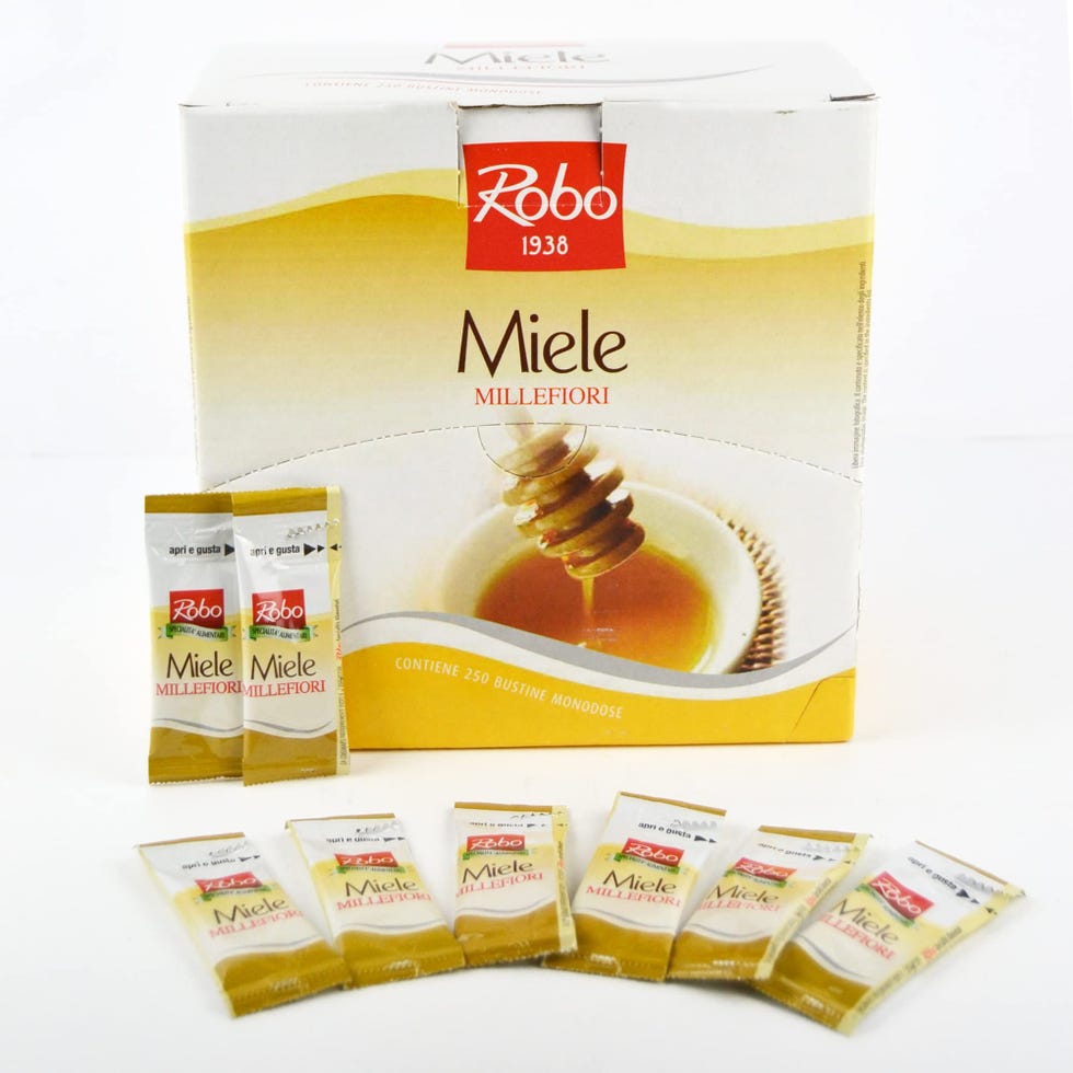 PZ 250 MIELE MONODOSE IN BUSTINA GR. 6 IN DISPENSER HONEY BAG MIELE MILLEFIORI