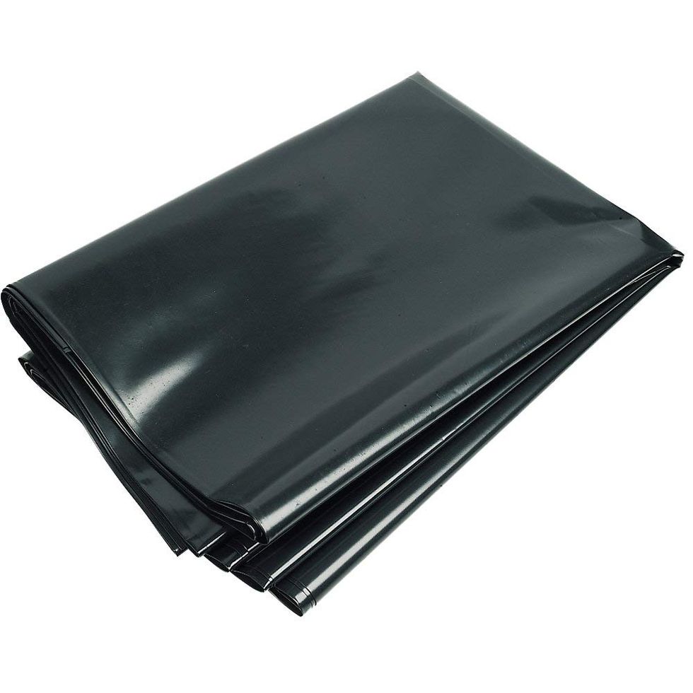 KAHEIGN 2m x 3m Black Polythene Sheeting, 0.25mm Thick Garden Grow Polytunnel Cover Polythene Horticultural Membrane for Gardening Insulation & Building Rubble Protection (125Mu /500G)