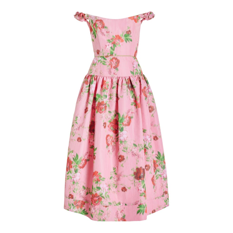 Pink Floral One Shoulder Sybil Maxi Dress