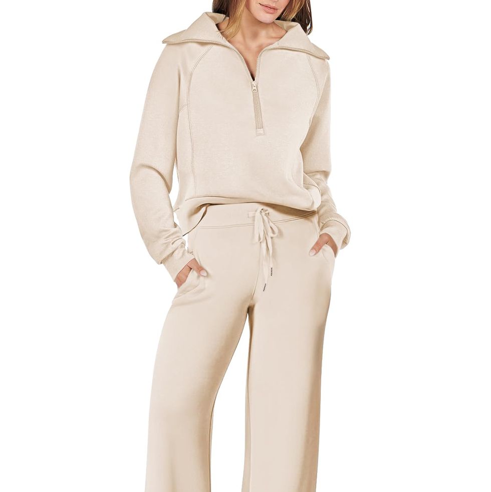 ANRABESS Women Half Zip Cropped Hoodies Oversized Fleece Quarter