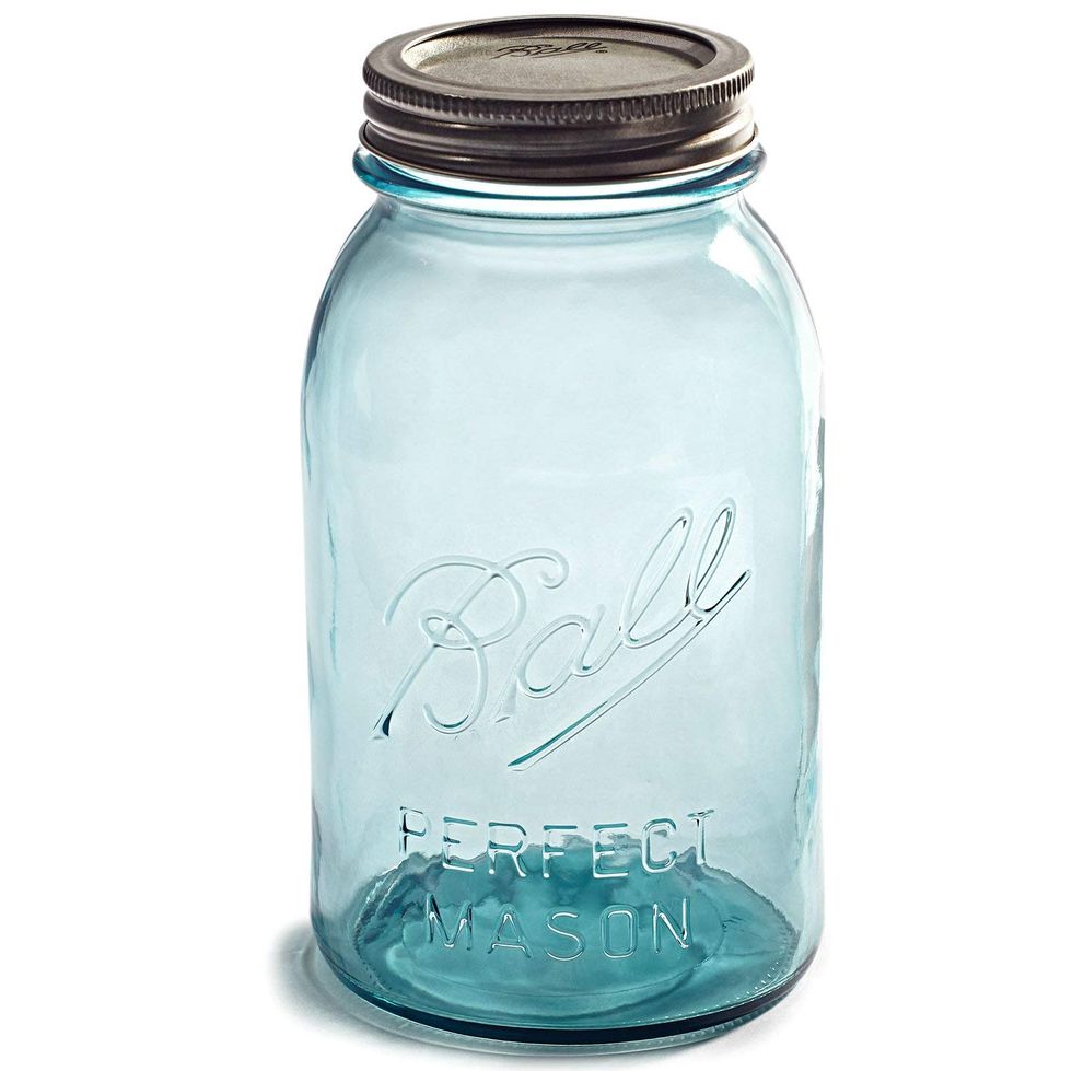 Vintage Aqua 32oz. Quart Jar