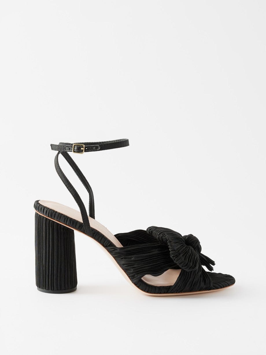 Camellia 90 Pleated-Taffeta Sandals