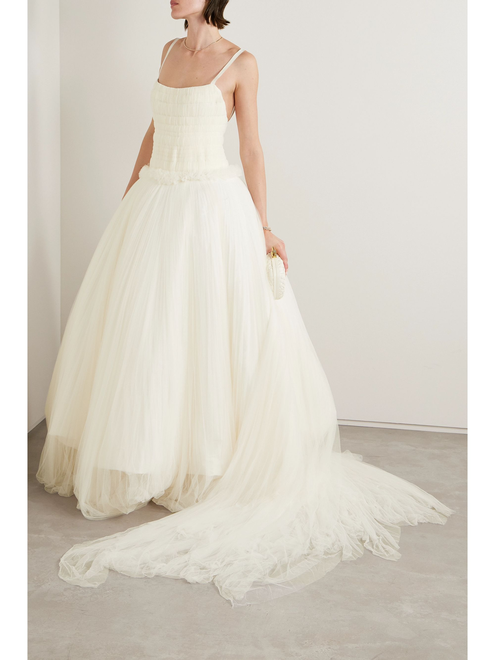 Guinevere Grosgrain-Trimmed Tulle Gown