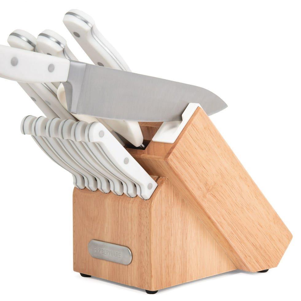 Farberware EdgeKeeper 14-Piece Forged Triple Rivet Kitchen Knife Block Set