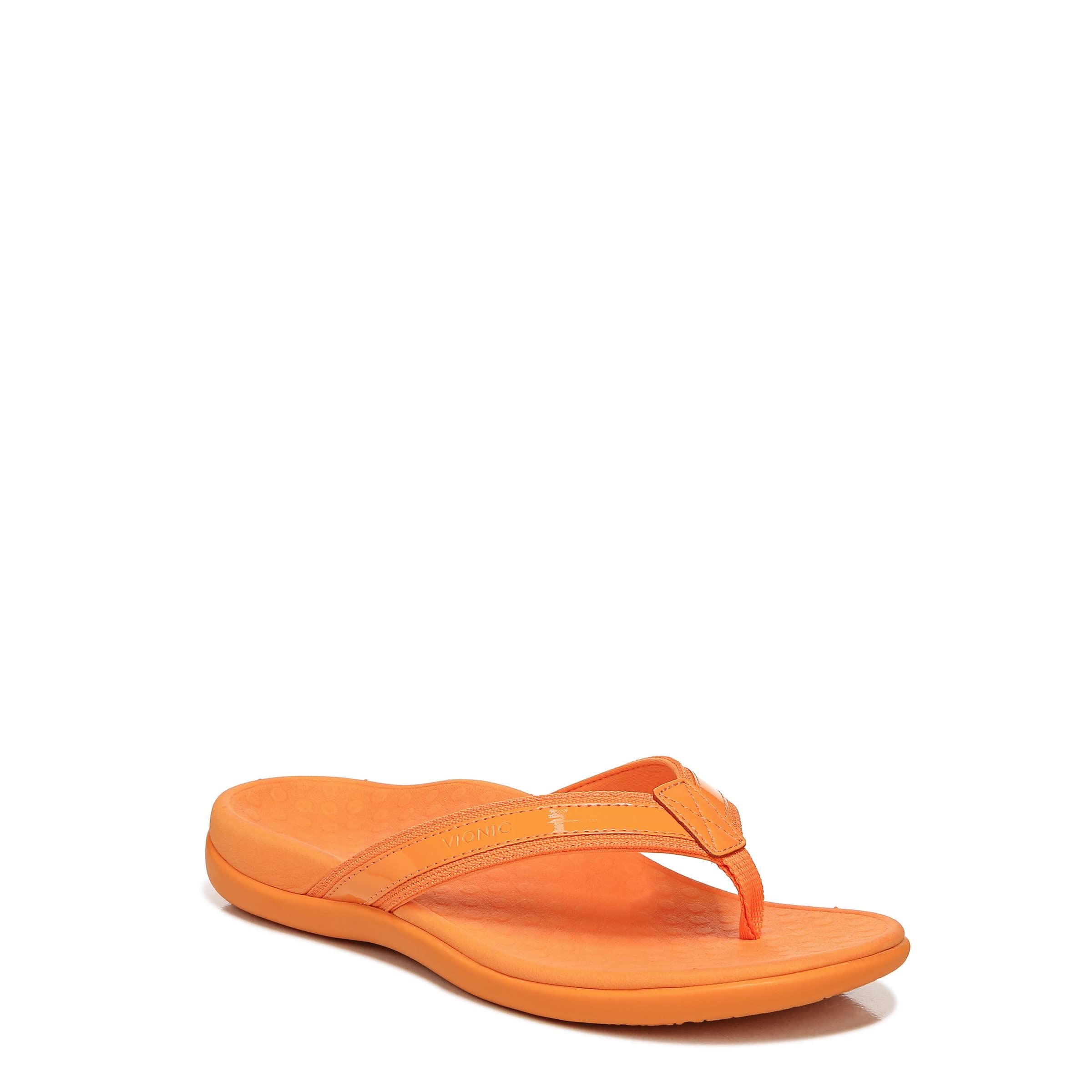 Clarks flip flops with arch outlet support