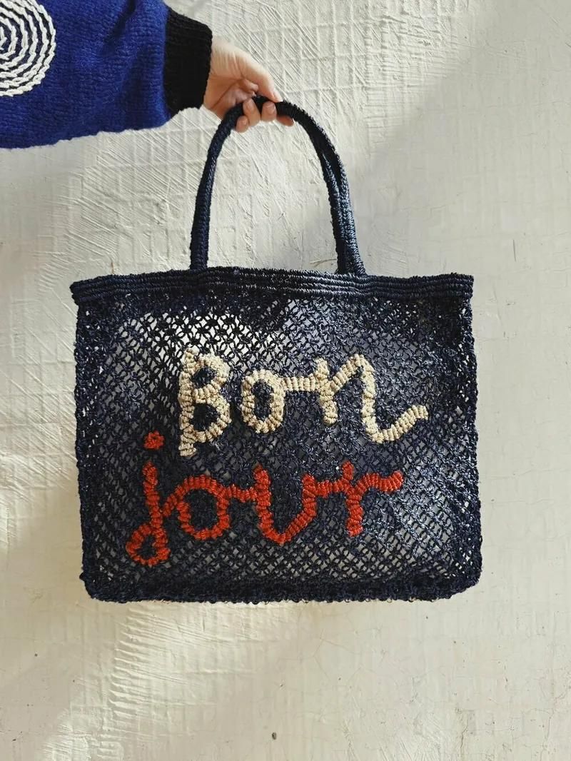 野餐包推薦：Bonjour字母包-靛青