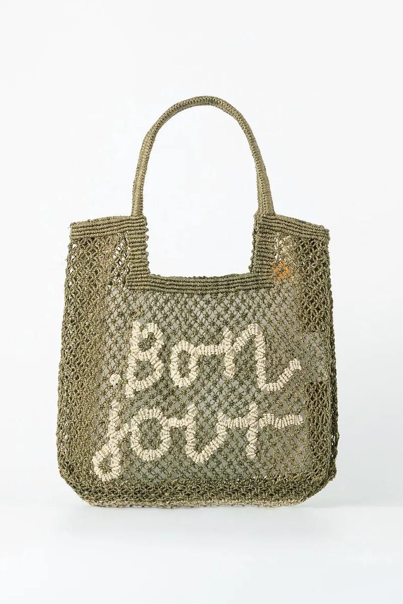 野餐包推薦：Bonjour字母包-橄欖綠