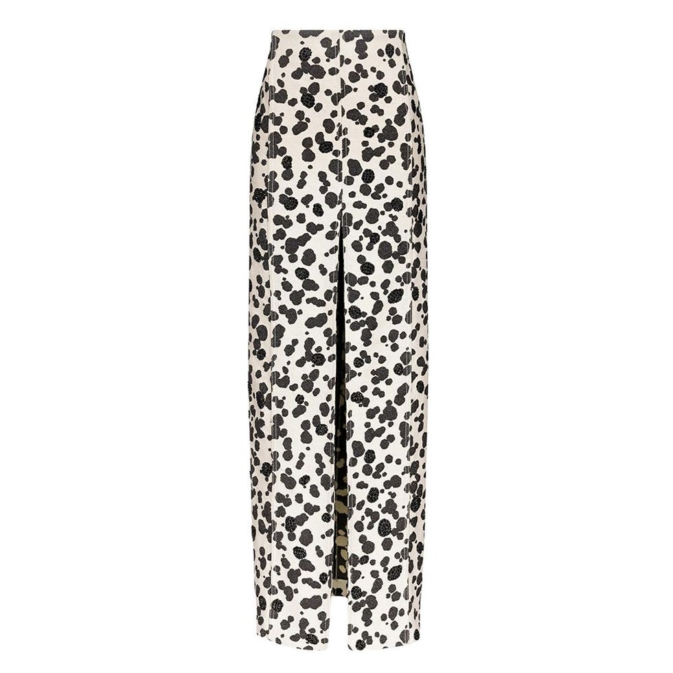 Dalmatian denim midi skirt