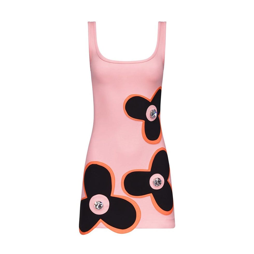 color block flower tank dress