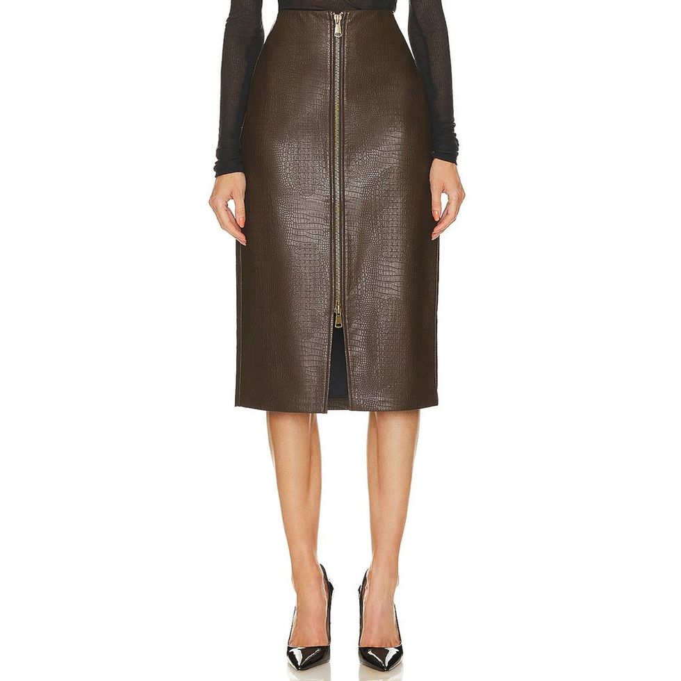 Hayes Faux Leather Midi Skirt