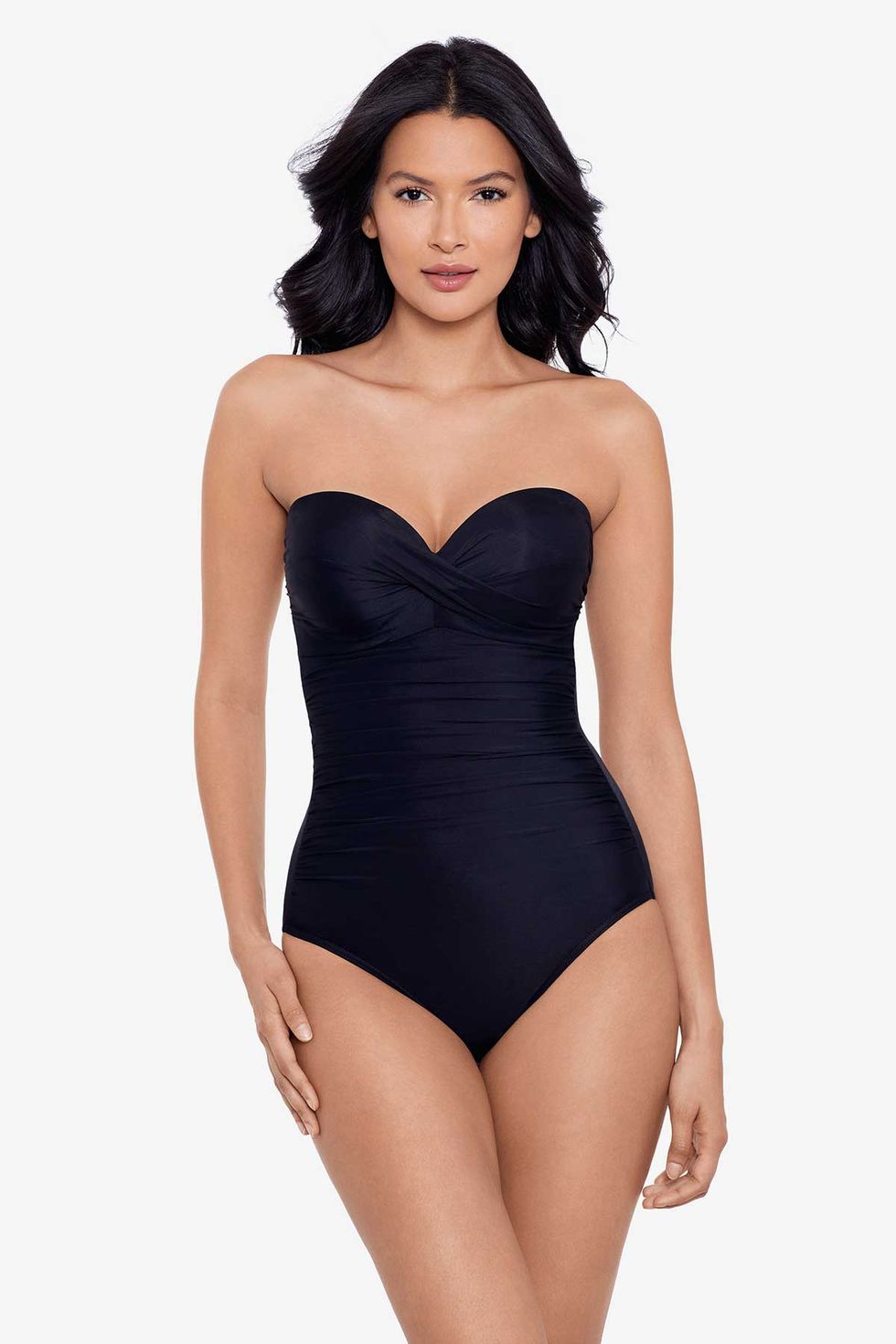 One Piece Swimsuit Women Strapless Bandeau Tops Fit India