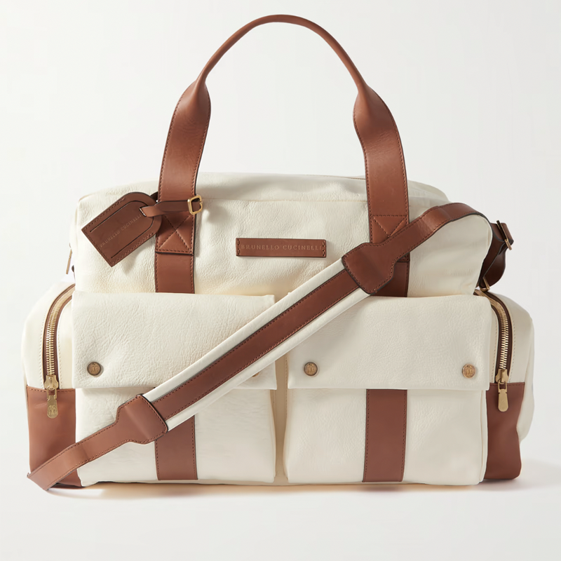 Two-Tone Leather Weekend Bag
