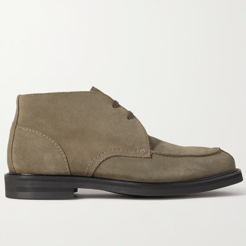 Andrew Split-Toe Shearling-Lined Suede Chukka Boots
